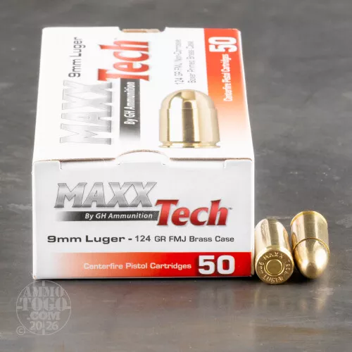 500rds – 9mm MAXX Tech 124gr. FMJ Ammo