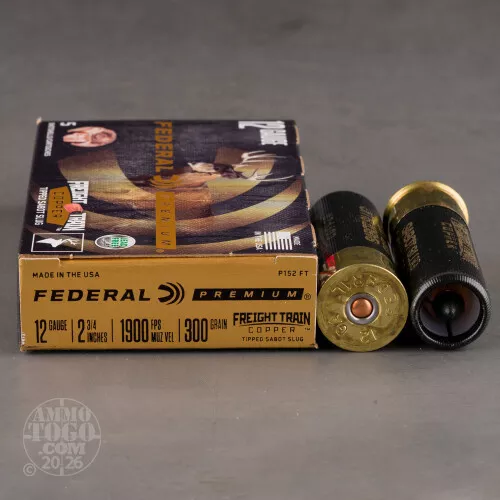 50rds – 12 Gauge Federal Freight Train Copper 2-3/4" 300gr Sabot Slug Ammo