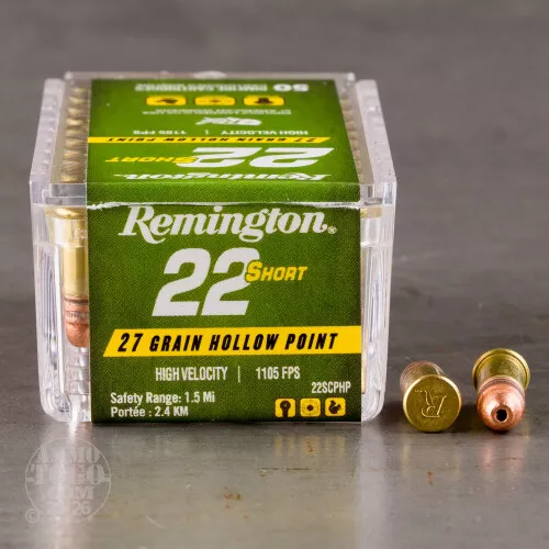 50rds – 22 Short Remington 27gr. CPHP Ammo