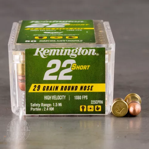 50rds – 22 Short Remington 29gr. CPRN Ammo