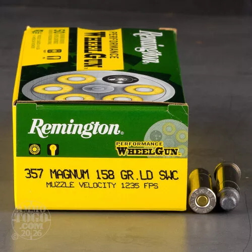 50rds – 357 Magnum Remington Performance WheelGun 158gr. LSWC Ammo