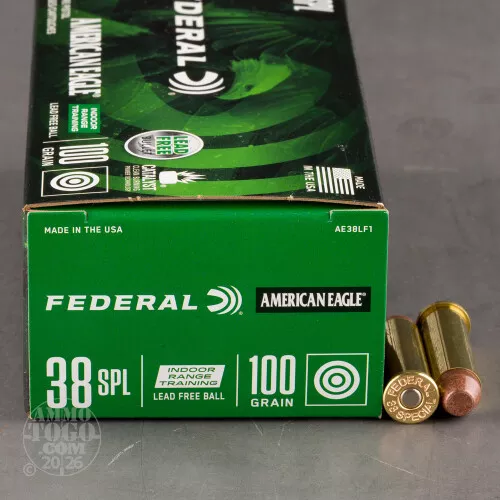 50rds – 38 Special Federal American Eagle Indoor Range Training 100gr. Lead Free Ammo