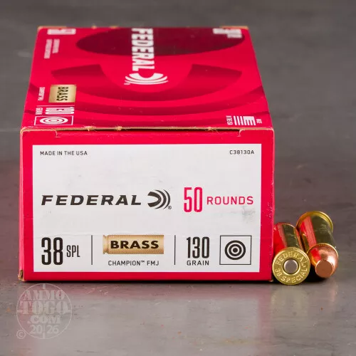 50rds – 38 Special Federal Champion 130gr. FMJ Ammo