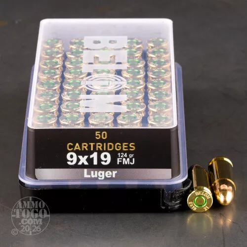 50rds – 9mm Belom 124gr. FMJ Ammo