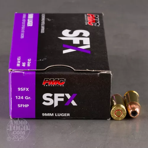 50rds – 9mm PMC SFX 124gr. JHP Ammo