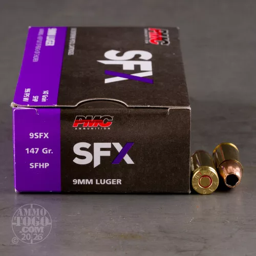 50rds – 9mm PMC SFX 147gr. JHP Ammo