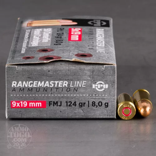 50rds – 9mm Prvi Partizan Rangemaster 124gr. FMJ Ammo