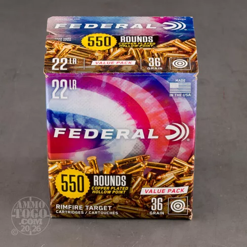 550rds – 22 LR Federal 36gr. CPHP Ammo
