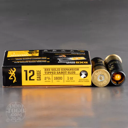 5rds – 12 Gauge Browning BXS 2-3/4" 1oz. Tipped Copper Sabot Slug Ammo