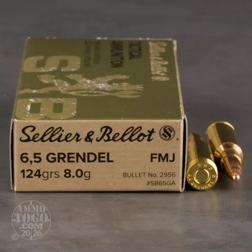 600rds – 6.5 Grendel Sellier & Bellot 124gr. FMJ Ammo