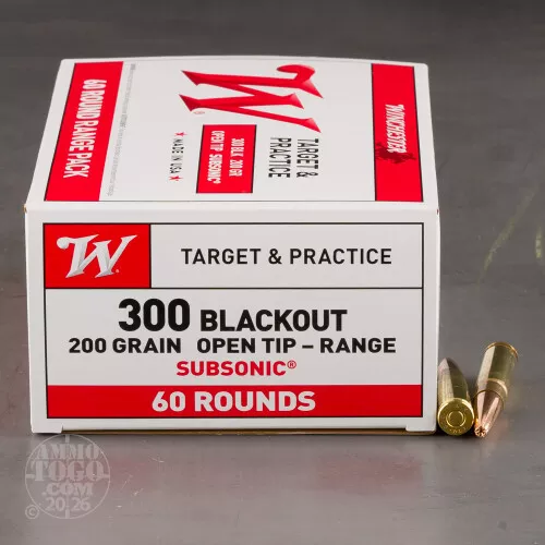 60rds – 300 AAC Blackout Winchester Super-X 200gr. Open Tip Ammo