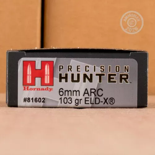 6mm ARC - 103 Grain ELD-X - Hornady Precision Hunter - 20 Rounds