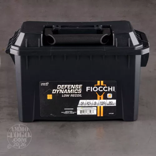 80rds – 12 Gauge Fiocchi Low Recoil 2-3/4" 9 Pellets #1 Buckshot Ammo in Field Box