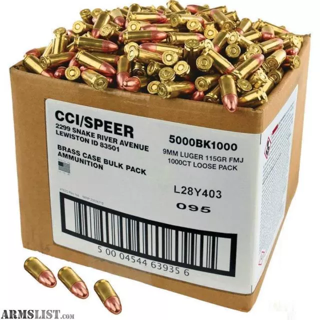 CCI Speer 9mm Luger 115 gr FMJ 1000 Round Loose Pack from KAG Arms near Littleton, Massachusetts, USA