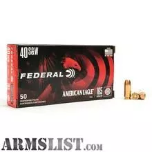Federal American Eagle, .40 Smith & Wesson, FMJ, 165 Grain, 50 Rounds from Realm Firearms near Spring Lake Park, Minneapolis / St. Paul, MN