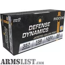 FIOCCHI DEFENSE DYNAMICS 357 MAG 158 GRAIN JHP from Realm Firearms near Spring Lake Park, Minneapolis / St. Paul, MN