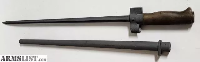 French WWI Lebel M.1886/93/16 Brass Handle Cruciform Shortened Épée Bayonet with Steel Scabbard from Coast To Coast Pawn near Clearwater, Tampa/St. Pete, FL
