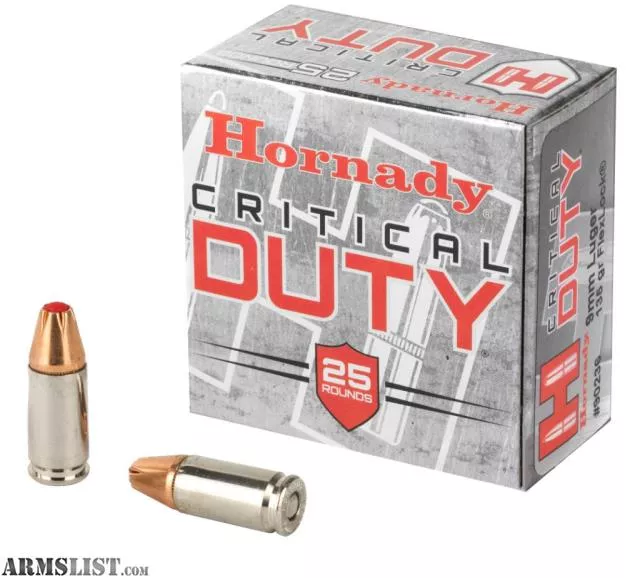 Hornady Critical Duty 9MM 135 Grain FlexLock Duty 25 Round Box from KAG Arms near Littleton, Massachusetts, USA
