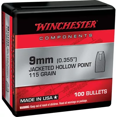 JACKETED HOLLOW POINT NOTCHED 9MM (0.355") JHPN HANDGUN BULLETS