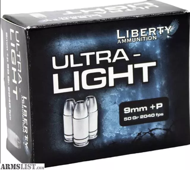 LIBERTY AMMUNITION ULTRA LIGHT 9MM LUGER +P 50 GRAIN OPEN CAVITY HOLLOW POINT from Realm Firearms near Spring Lake Park, Minneapolis / St. Paul, MN