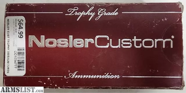 Nosler Custom Trophy Grade 300 Remington Short Action Ultra Magnum Ammo Box of 20 from Coast To Coast Pawn near Clearwater, Tampa/St. Pete, FL