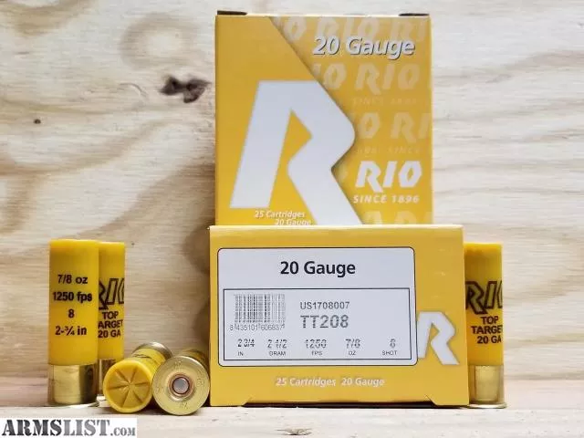 Rio 20 Gauge Ammunition TT208 2-3/4” 8 Shot 7/8oz from Realm Firearms near Spring Lake Park, Minneapolis / St. Paul, MN