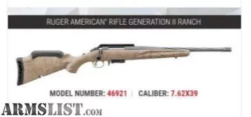 Ruger American Generation II Ranch 7.62 x 39 Rifle 46921 from Gilberts Gun Shop LLC near Frankfort, KY