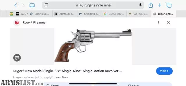 Ruger Single Nine 22mag 22 Magnum SS 9 shot revolverfrom Kjc coatings llc near Dayton, OH