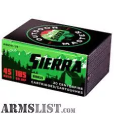 Sierra Sports Master .45 Auto 185-Grain JHP from Realm Firearms near Spring Lake Park, Minneapolis / St. Paul, MN