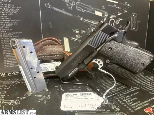 SMITH & WESSON 9MM SW1911 PRO SERIES USED W/2 MAGS & HOLSTER from Pawnderosa Pawn Shops Inc. near Little Rock, AR