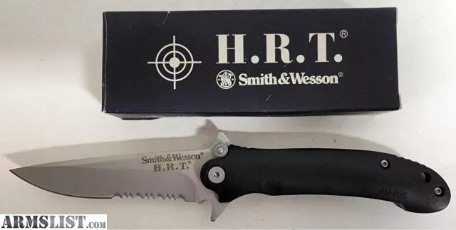 Smith & Wesson HRT Folding Knife 3-5/8" Bead Blast Combo Blade, Metal Handles, Liner Lock - SWHRTMGS from Coast To Coast Pawn near Clearwater, Tampa/St. Pete, FL