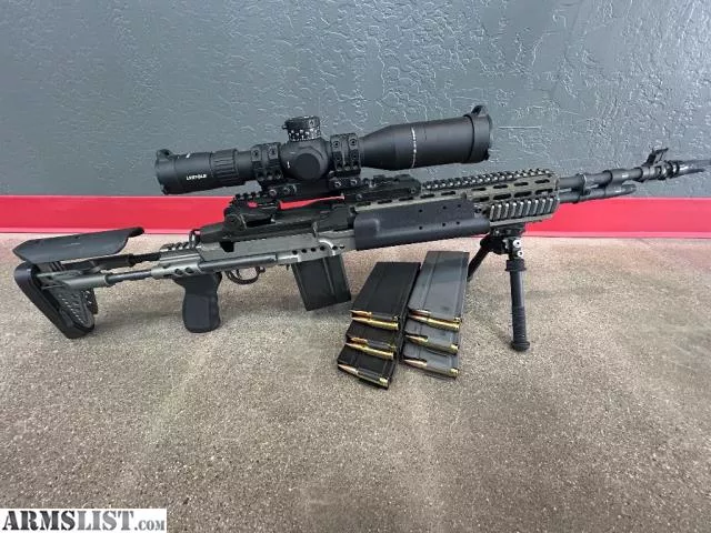 Springfield M1A EBR 7.62 x 51 NATO in Sage Chassis Navy Grey w/7 loaded magazinesfrom THE ARMORY near CHANDLER, Phoenix, AZ