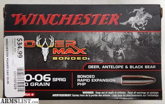 Winchester - 30-06 Sprg - 150 gr - Protected Hollow Point - Power Max Bonded - Box of 20 from Coast To Coast Pawn near Clearwater, Tampa/St. Pete, FL