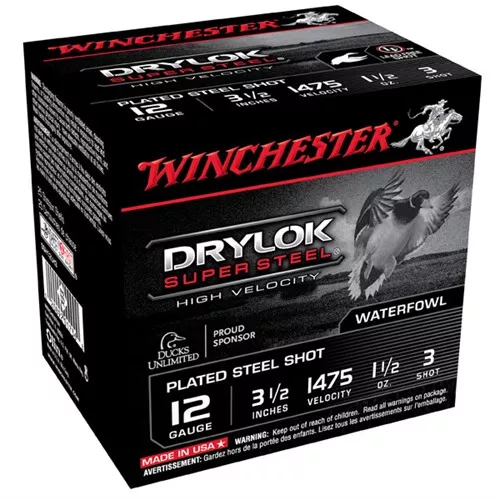 WINCHESTERDRYLOK SUPER STEEL 12GAUGE 3.5″ #3 SHOT SHOTGUN AMMO