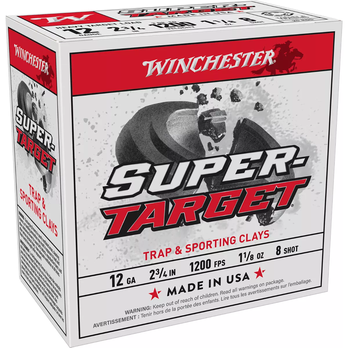 WINCHESTERSUPER TARGET 12 GAUGE 2-3/4″ #8 SHOT SHOTGUN AMMO