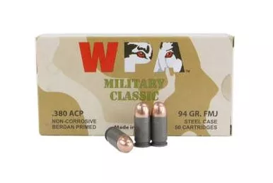 Wolf 380 Auto Ammunition Polyformance 94 Grain Full Metal Jacket 50 rounds