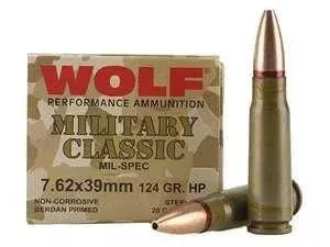 Wolf – 7.62×39 – 124gr HP Military Classic – 20rd