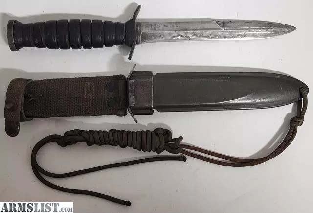 WWII Fighting-Trench Knife US M3 Imperial Marked with US M8 Scabbard from Coast To Coast Pawn near Clearwater, Tampa/St. Pete, FL