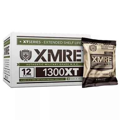 XMRE Meal Ready To Eat 1300XT XMRE12HCASE Authentic Military Grade MRE CASE of 12 Meals