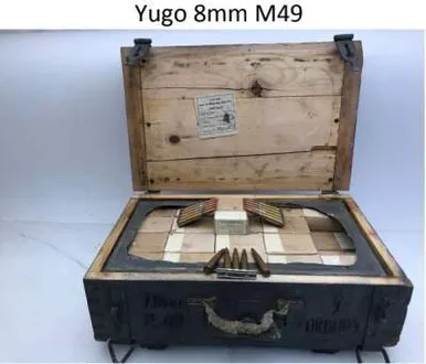 Yugo 8mm M49 Ammunition AM1238B 198 Grain Full Metal Jacket Lead Core Crate of 900 Rounds